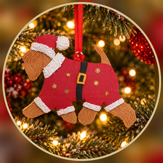 Wheaten Terrier In Festive Outfit Christmas Decoration