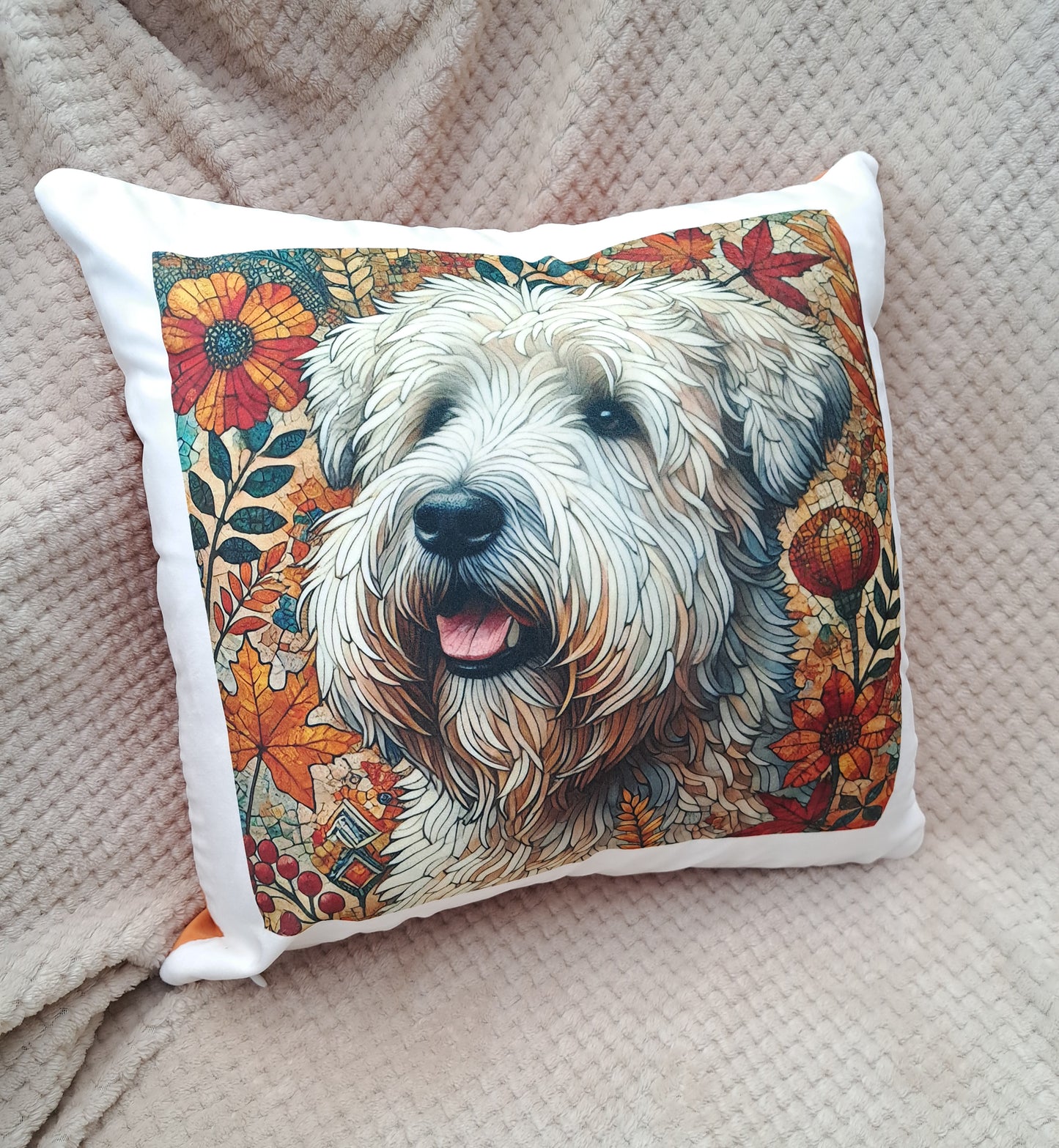 Velvet Two Colour Autumn Wheaten Cushion