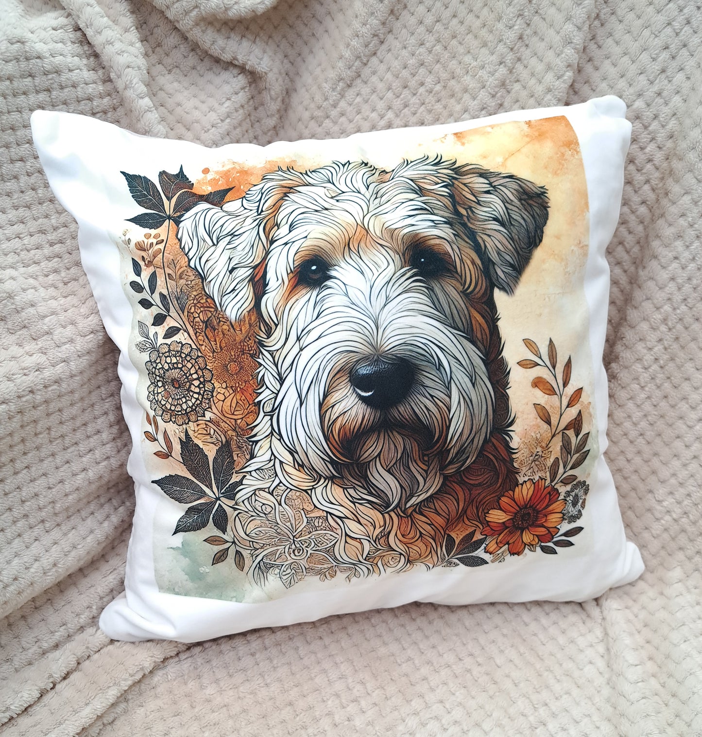 Velvet Two Colour Autumnal Wheaten Cushion