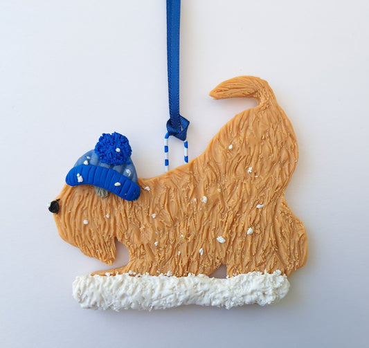 Lets Play Wheaten In Snow Tree Decoration