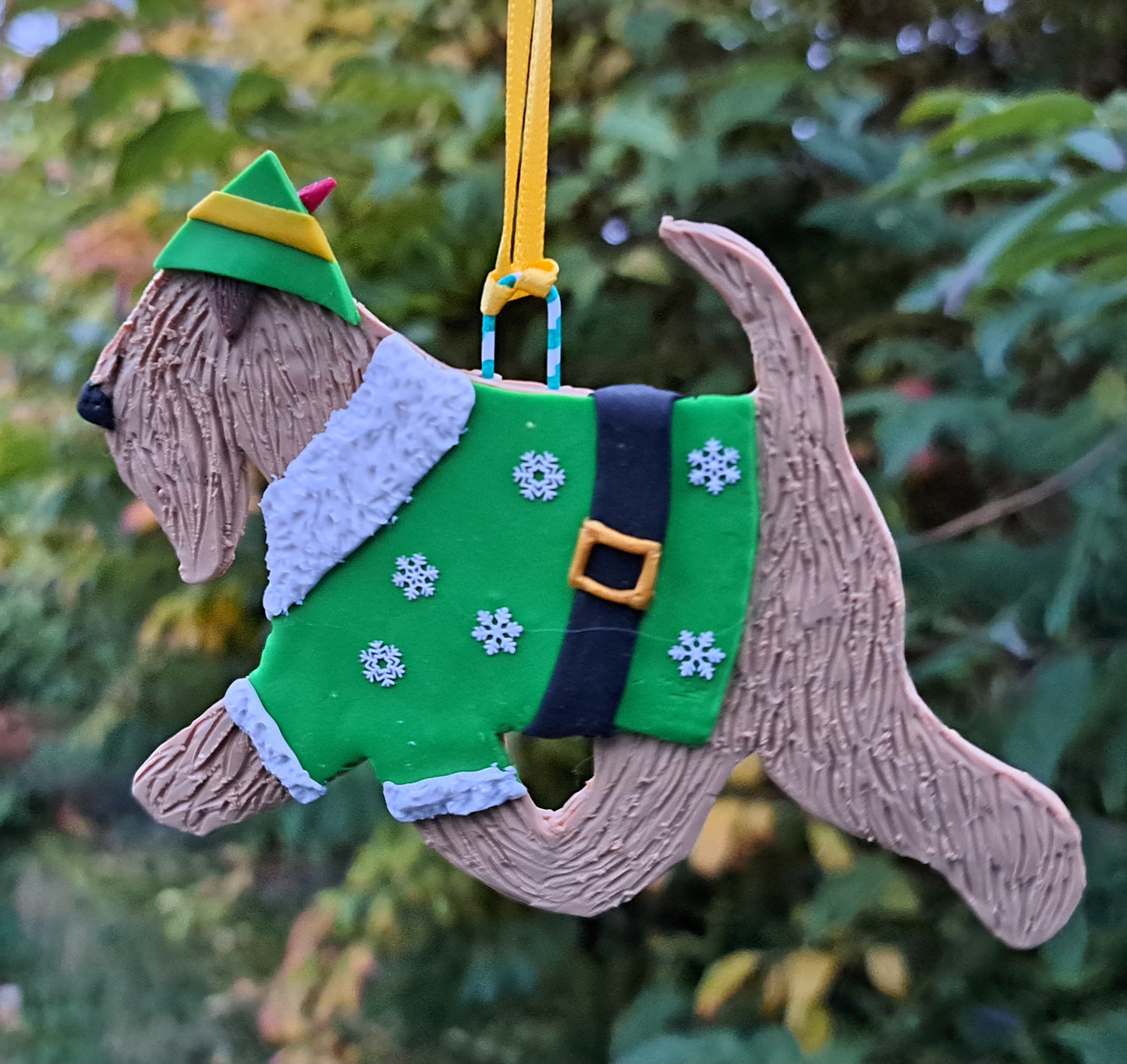 Wheaten Terrier Elf Tree Decoration