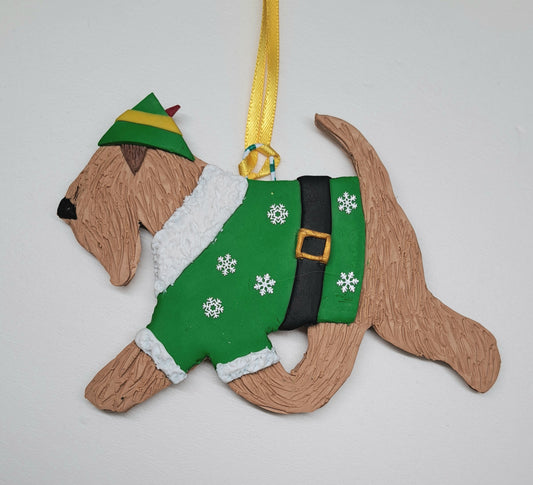 Wheaten Terrier Elf Tree Decoration