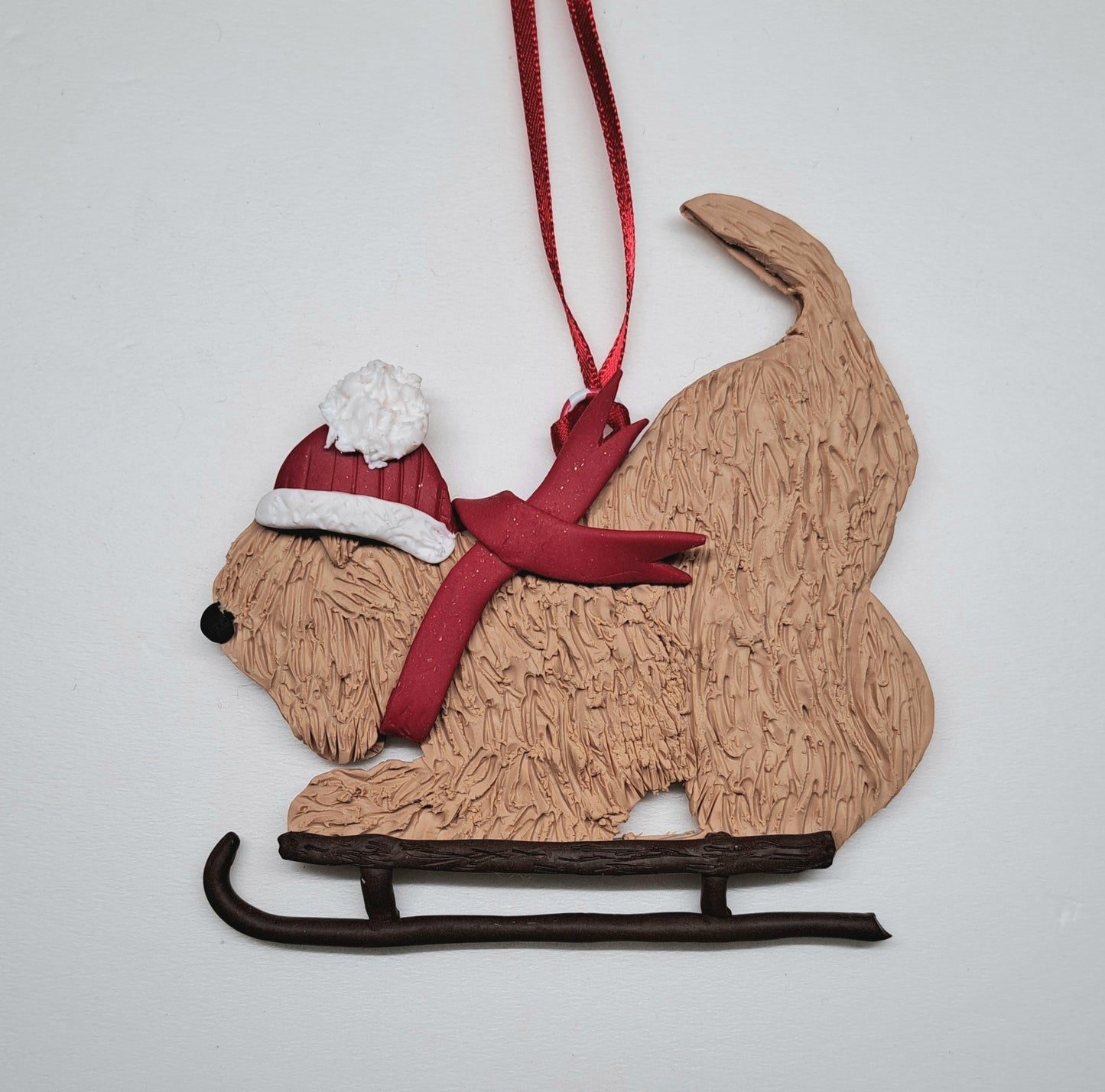 Wheaten Terrier Sledging Tree Decoration