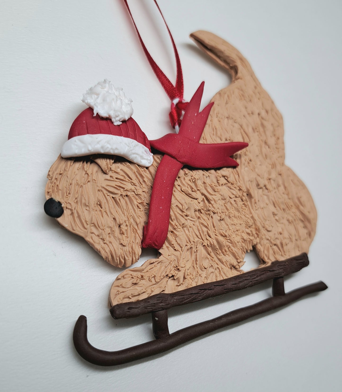 Wheaten Terrier Sledging Tree Decoration