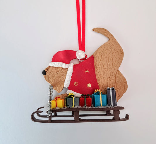 Wheaten Terrier Special Delivery Tree Decoration