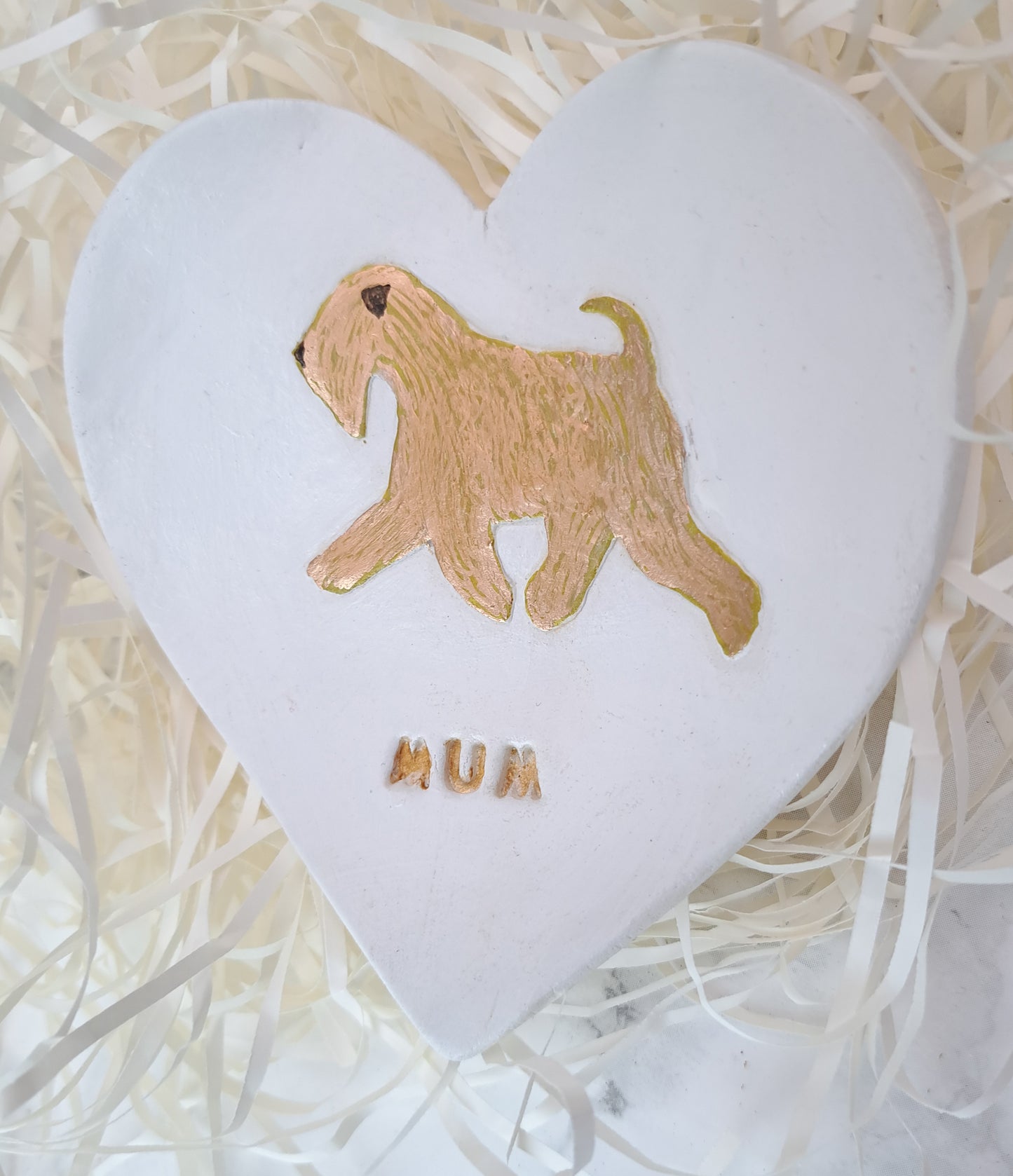 Running Wheaten Mum Heart Trinket Dish