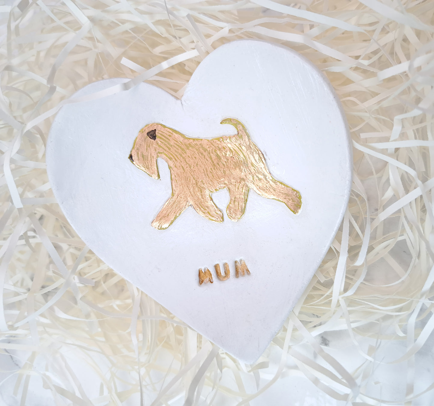 Running Wheaten Mum Heart Trinket Dish