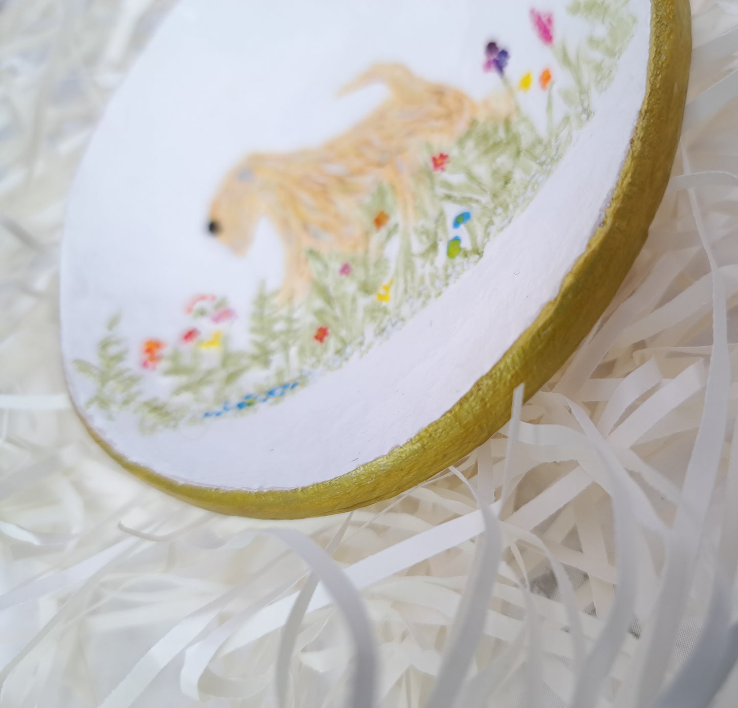 Wheaten Terrier In Wild Flowers Round Trinket Dish