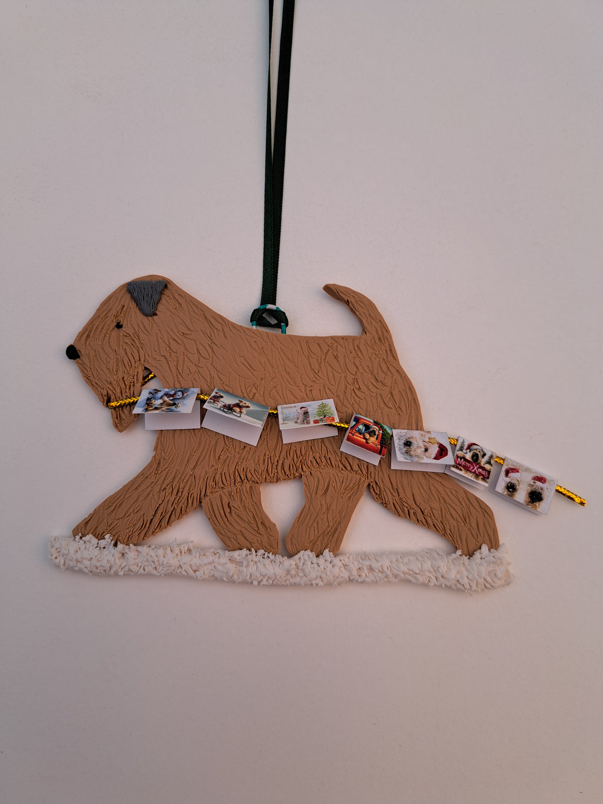 Cheeky Wheaten Terrier Running With Christmas Cards