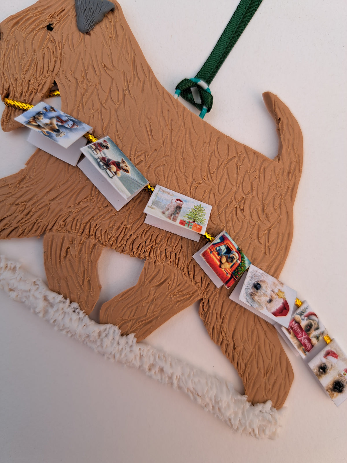 Cheeky Wheaten Terrier Running With Christmas Cards