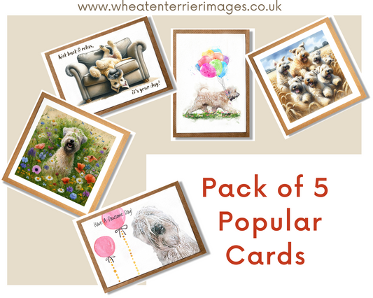 Wheaten Terrier Cards Pack of 5