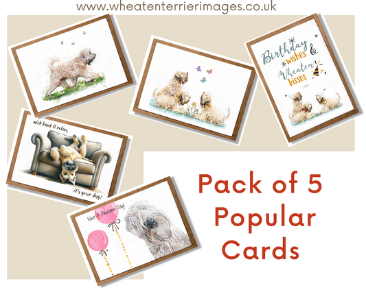 Wheaten Terrier Popular Cards Pack of 5