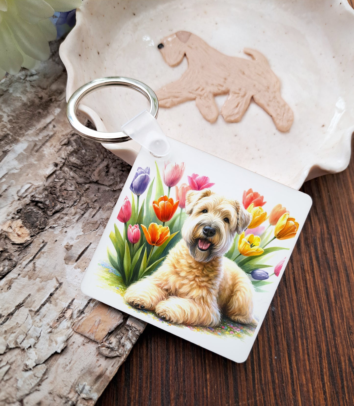 Birth Flower April Keyring