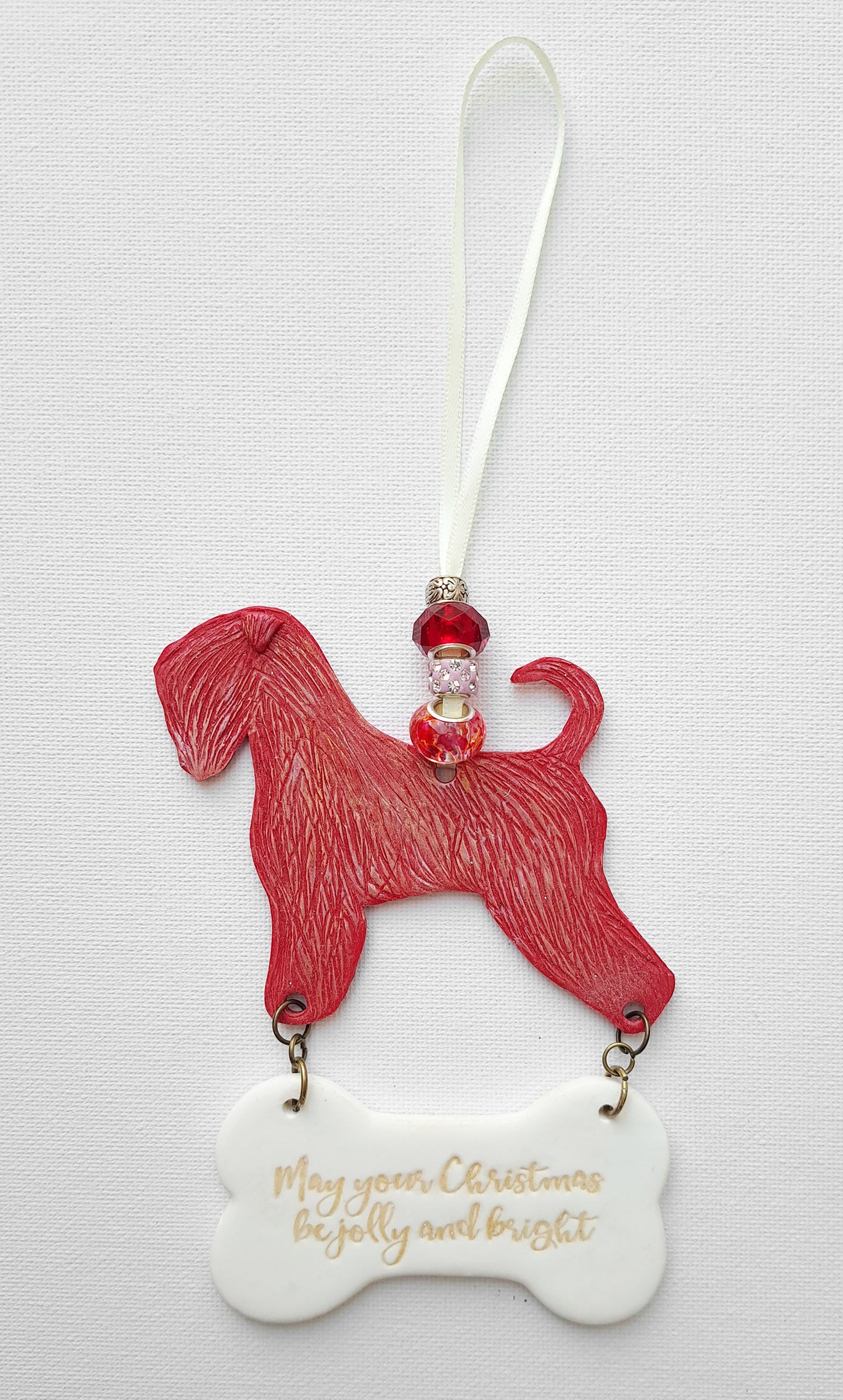 Standing Red Wheaten Tree Decoration