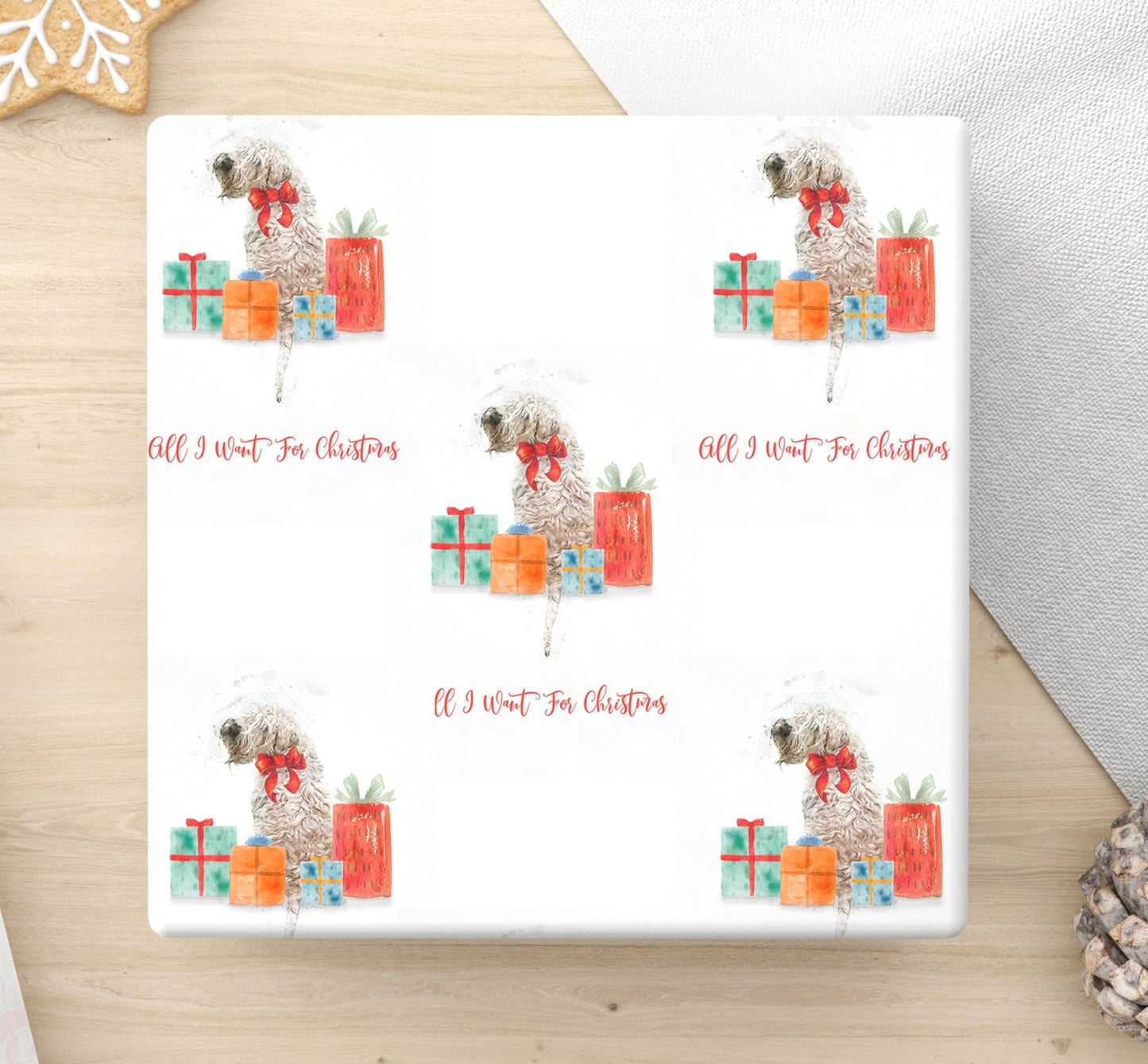 soft coated wheaten terrier christmas paper bundle