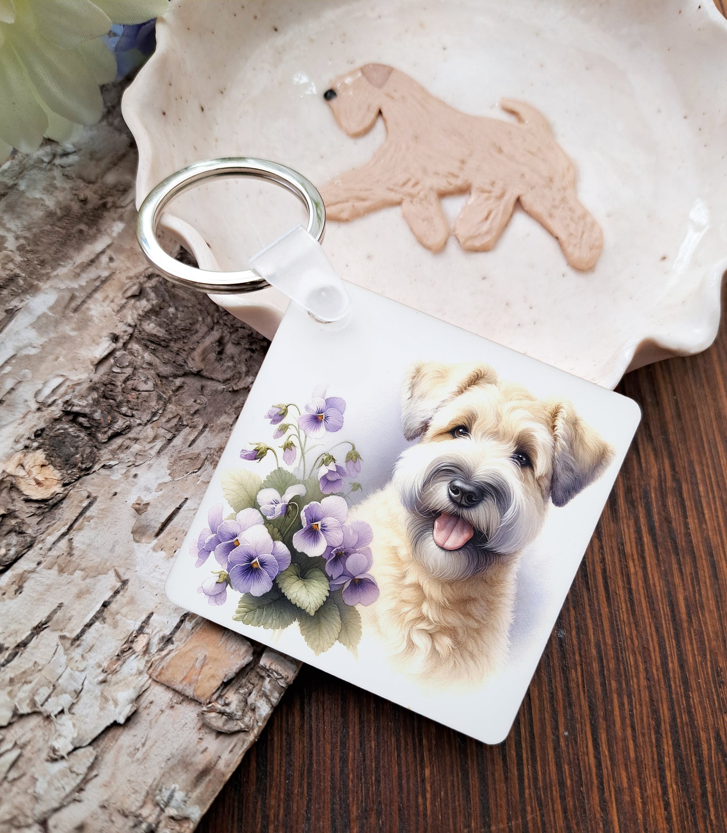 Birth Flower February Keyring