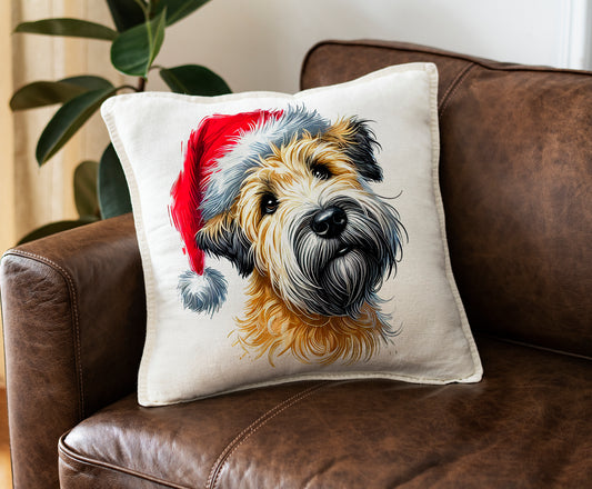 Velvet Two Colour Santa Wheaten Cushion