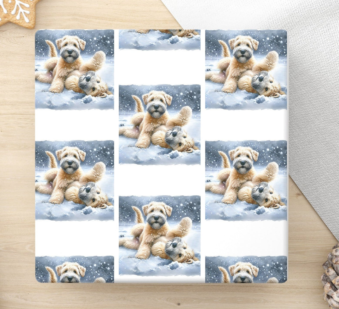 soft coated wheaten terrier christmas paper bundle