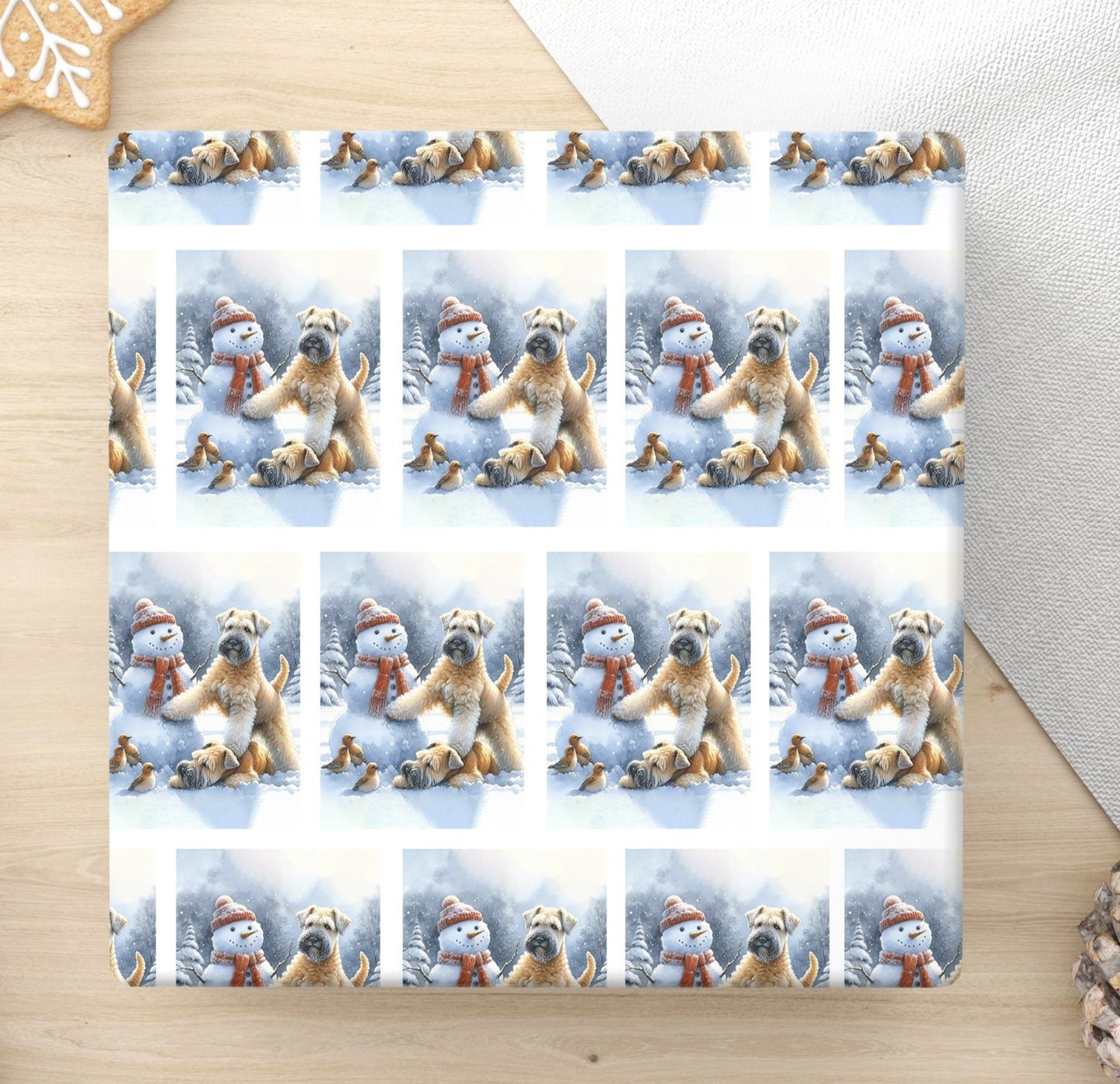 soft coated wheaten terrier christmas paper bundle