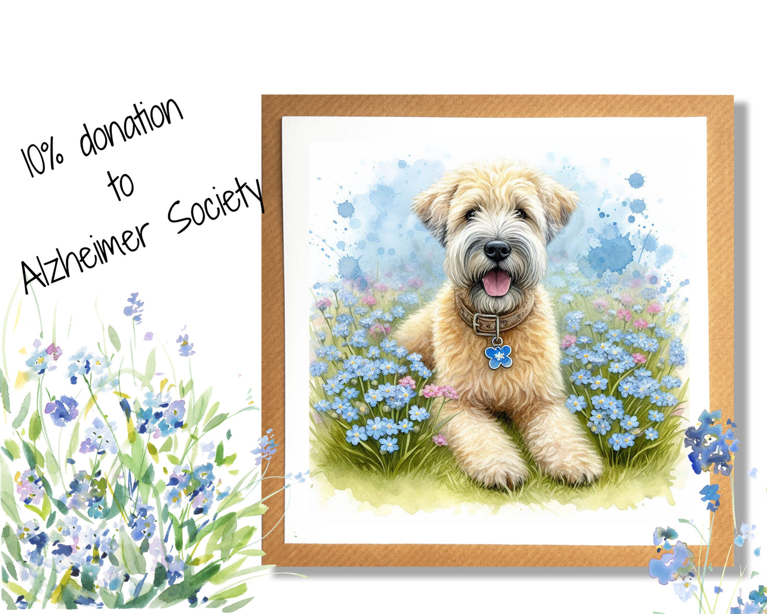 Soft Coated Wheaten Terrier Forget Me Not Card