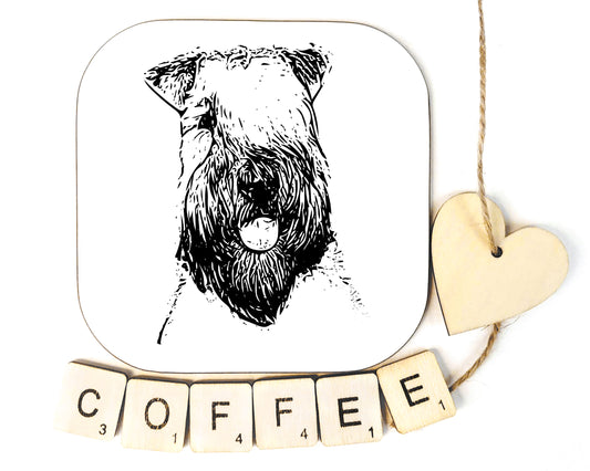 Soft Coated Wheaten Terrier Head Portrait Coaster