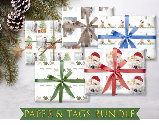 soft coated wheaten terrier christmas paper bundle