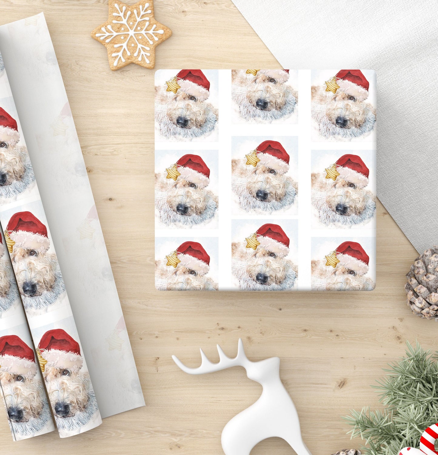 soft coated wheaten terrier christmas star christmas paper