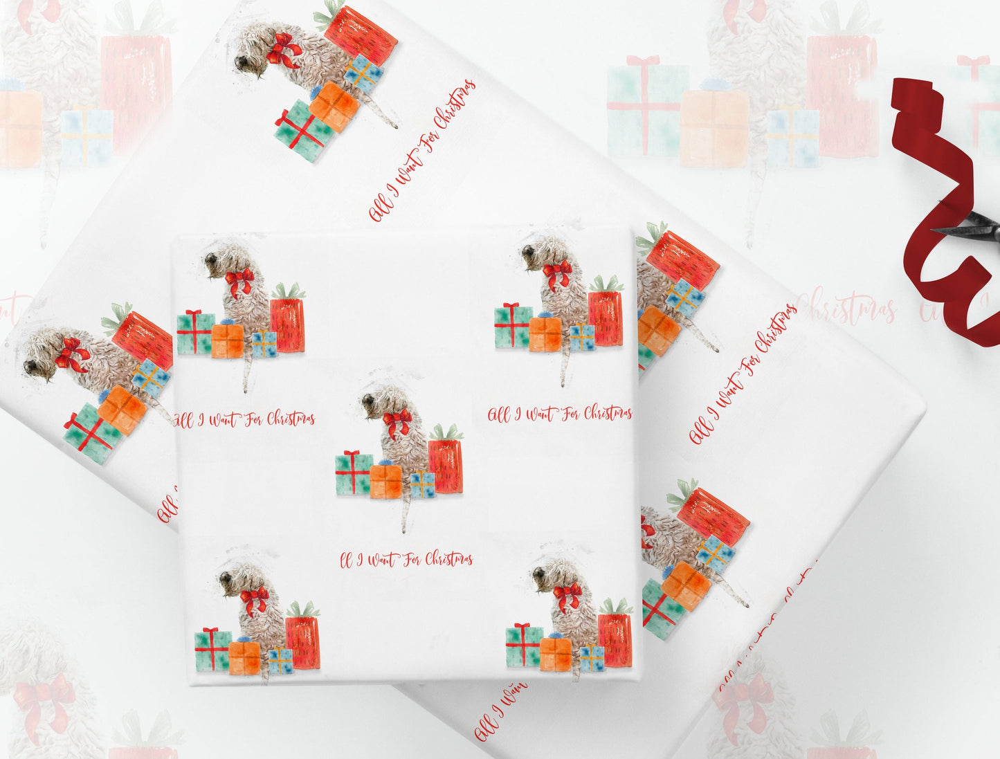 Soft Coated Wheaten Terrier Christmas Paper & Tag