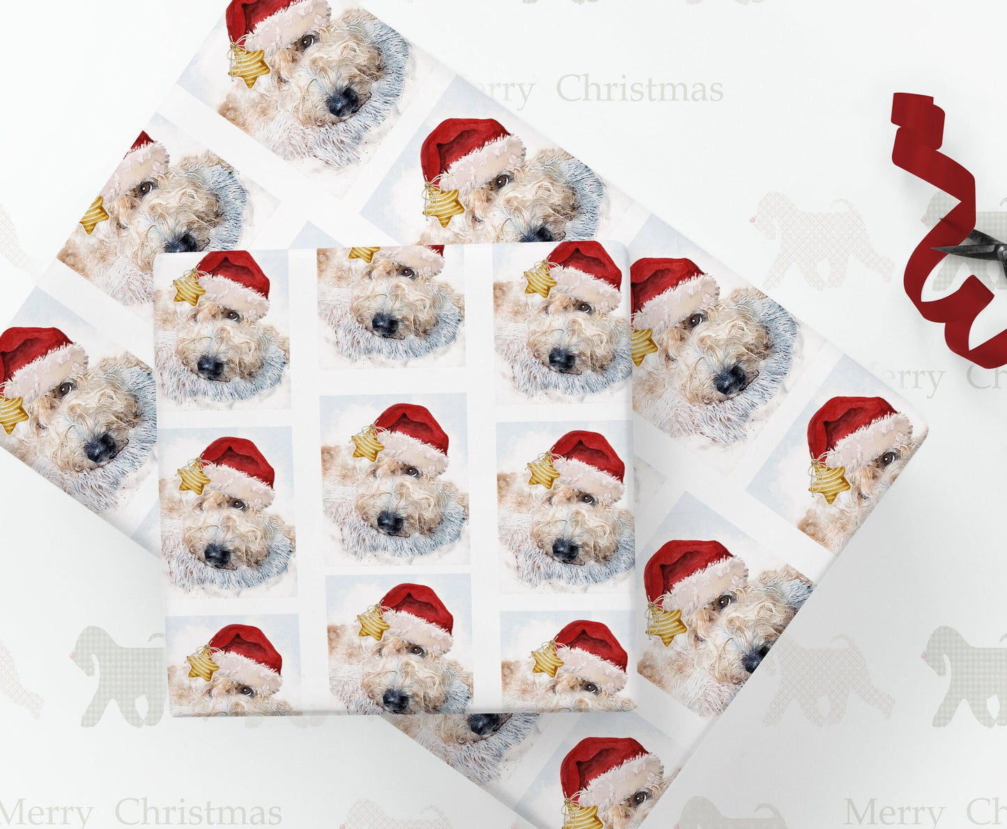 soft coated wheaten terrier christmas star christmas paper