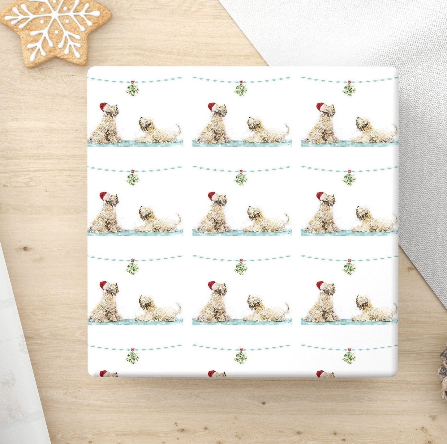 soft coated wheaten terrier christmas paper bundle