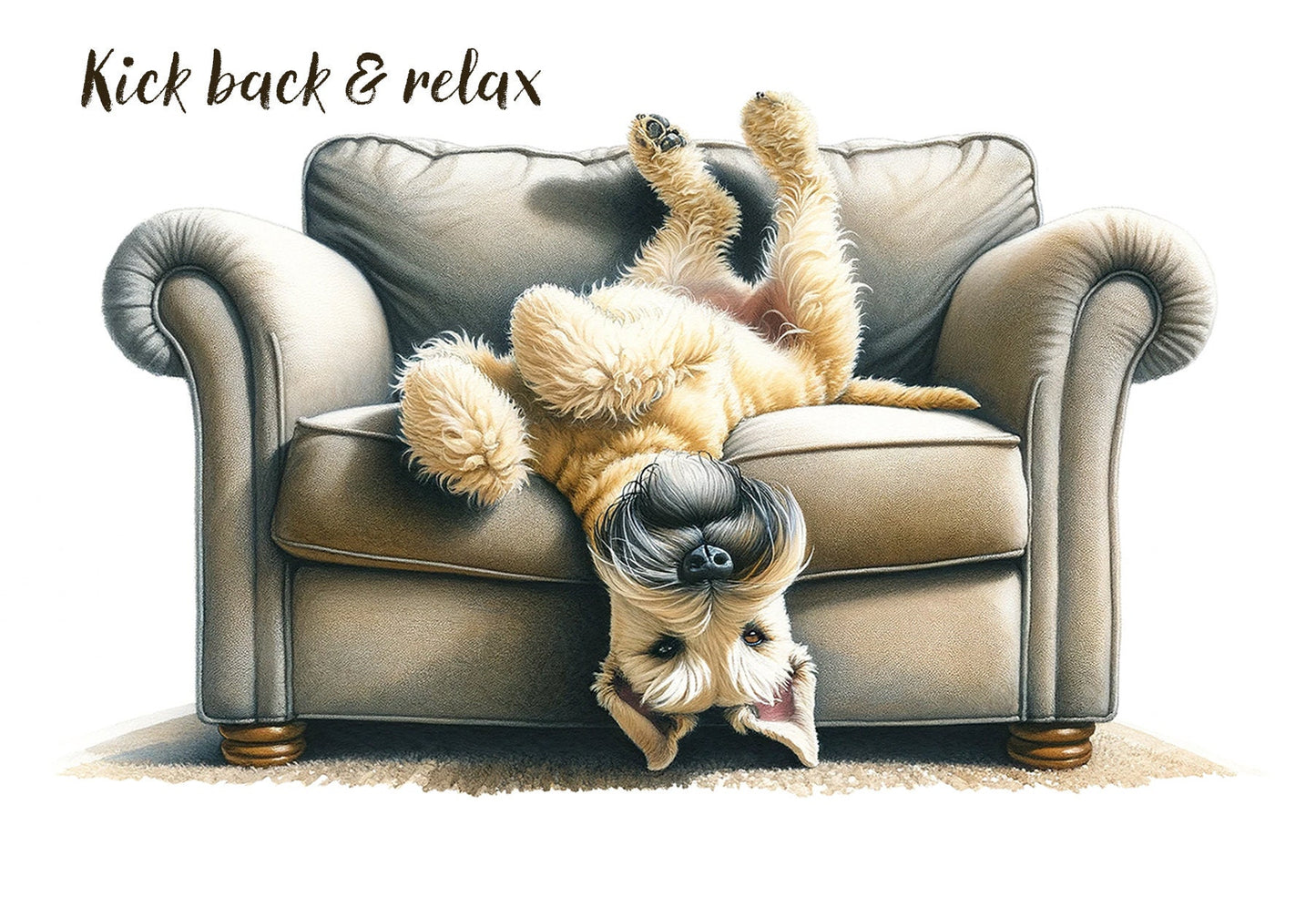 Wheaten Terrier Kick Back & Relax Print