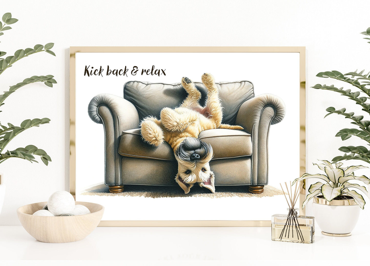 Wheaten Terrier Kick Back & Relax Print