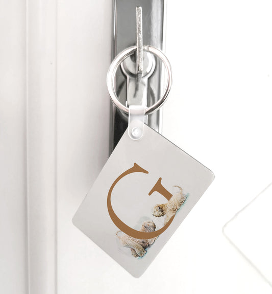 Wheaten Terrier Personalised Letter Keyring